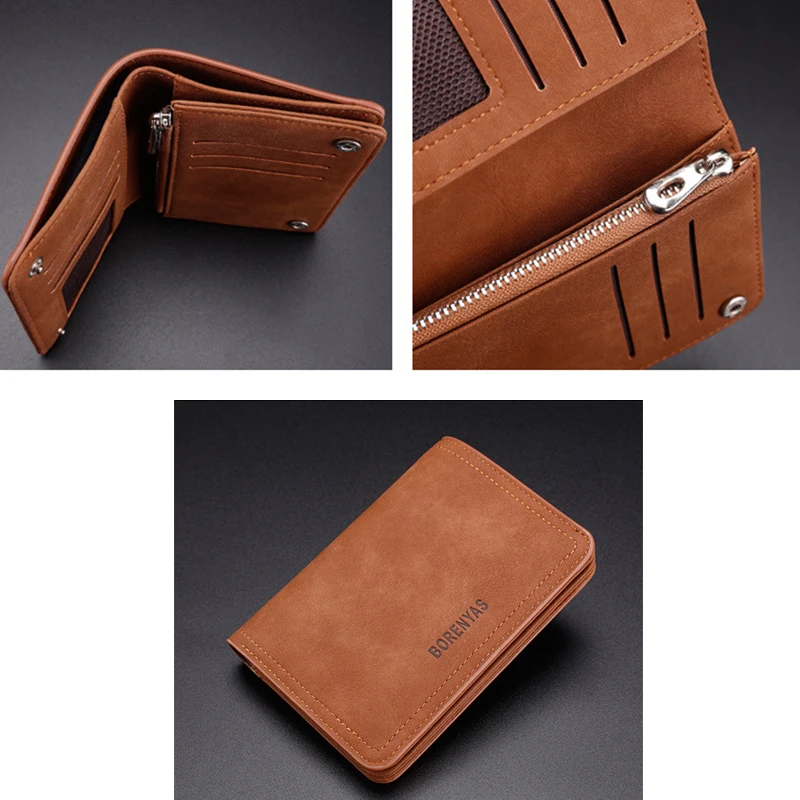 Модные мужские короткие кошельки из искусственной кожи кошелек на застежке для