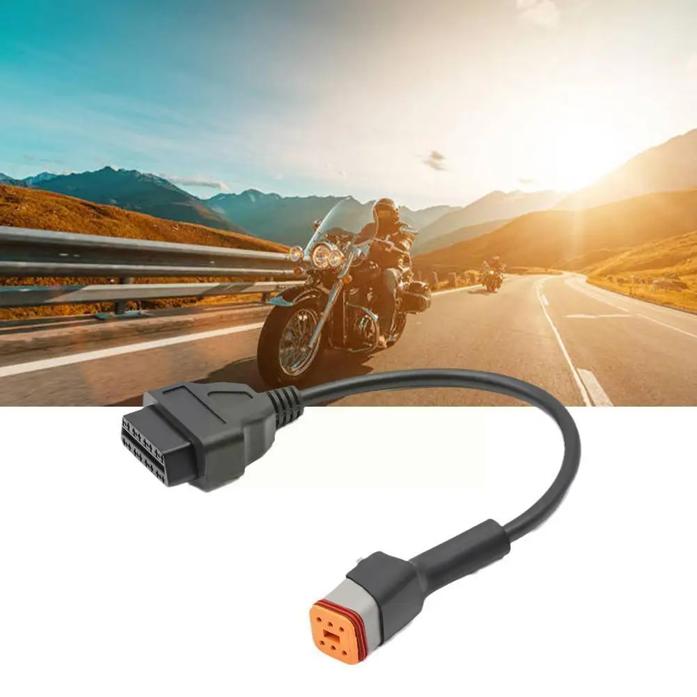 

Черный Abs 6 Pin до 16Pin Obd2 Удлинительный разъем Диагностика мотоциклетные кабели для Harley аксессуары адаптер Q6I0