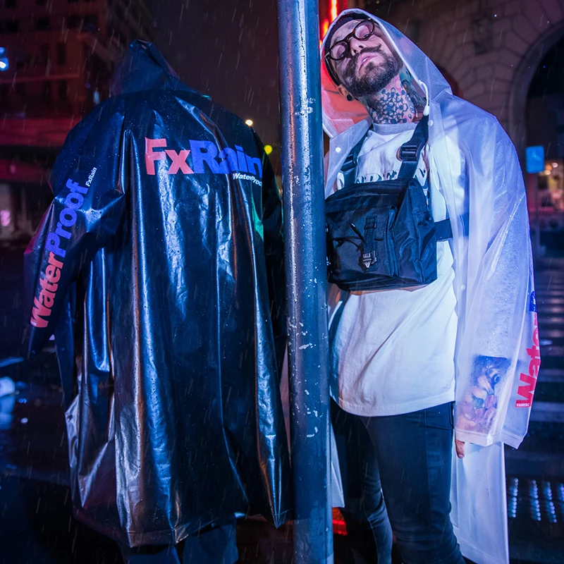 Непромокаемая куртка Mirecoo с буквенным принтом длинная пуговица дождевик