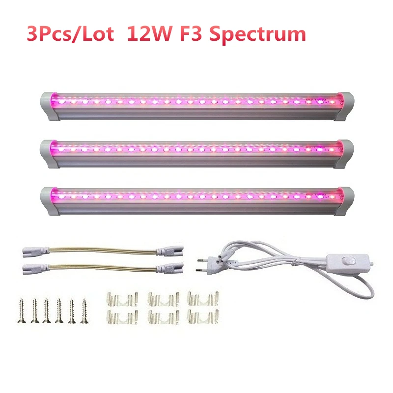 Groleds Led для растений 12 Вт 24 Вт Светодиодный светильник для выращивания полный спектр фитолампа растительный светильник полный спектр Led 110 В 220 В лампа для выращивания гидро - Испускаемый цвет: 2Pcs 12W F3 Spectrum