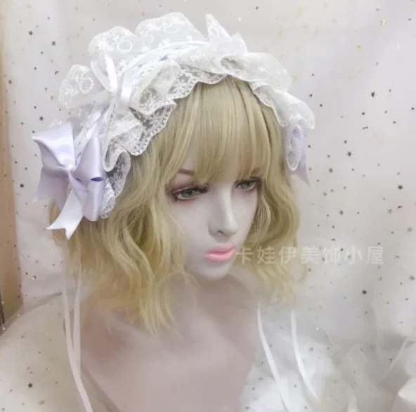 

Angel handle hair band white purple lolita Lolita KC small thing lolita hair band daily wild bnt headgear can take angel handle
