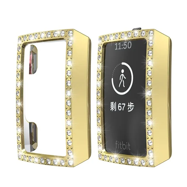 gold-Blingbling Чехол для смарт часов для Fitbit Charge 3 полная защита ТПУ чехол для Fitbit Charge 3 Защита экрана для Fitbit Charge 3 Band - Цвет: gold-Blingbling