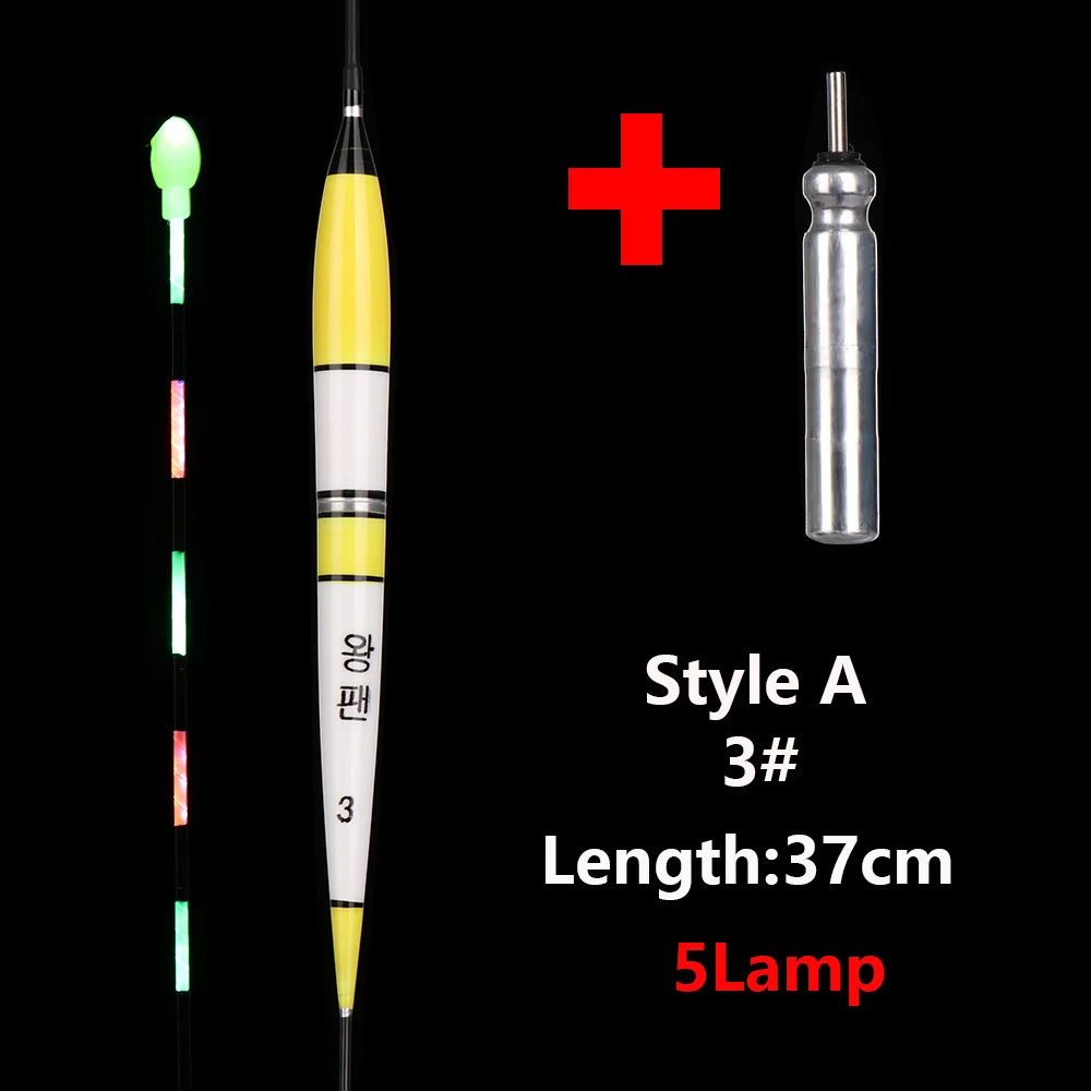 Style A-3 1 шт. световой электронный поплавок светодиодный поплавок с сигнализацией укуса Электрический поплавок светильник+ аккумулятор глубоководных поплавок, рыболовные снасти - Цвет: Style A-3