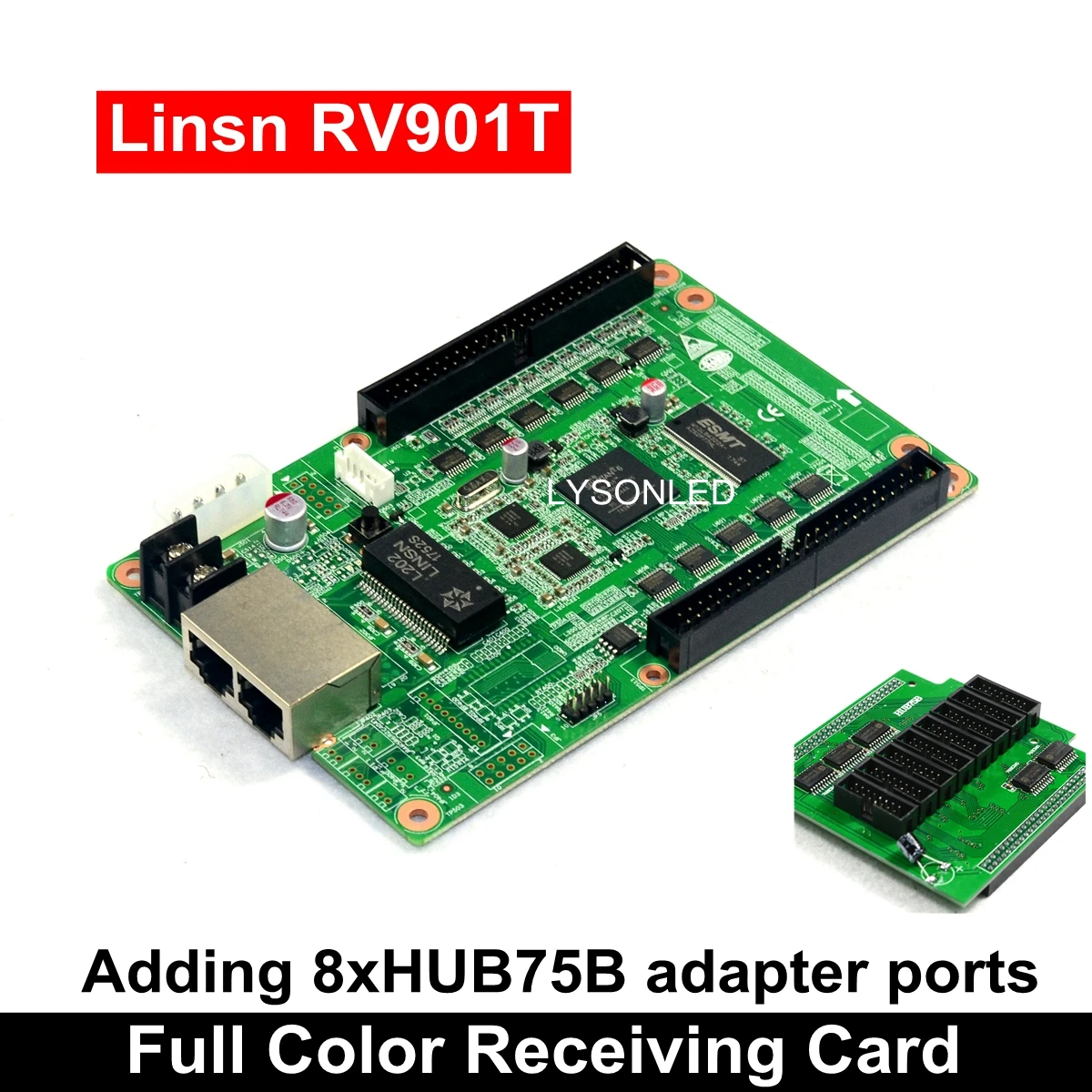 Полноцветная приемная карта LINSN RV901 RV901T+ адаптер HUB75B, приемная карта LINSN RV901 и плата HUB75B(поддержка сканирования 1/16