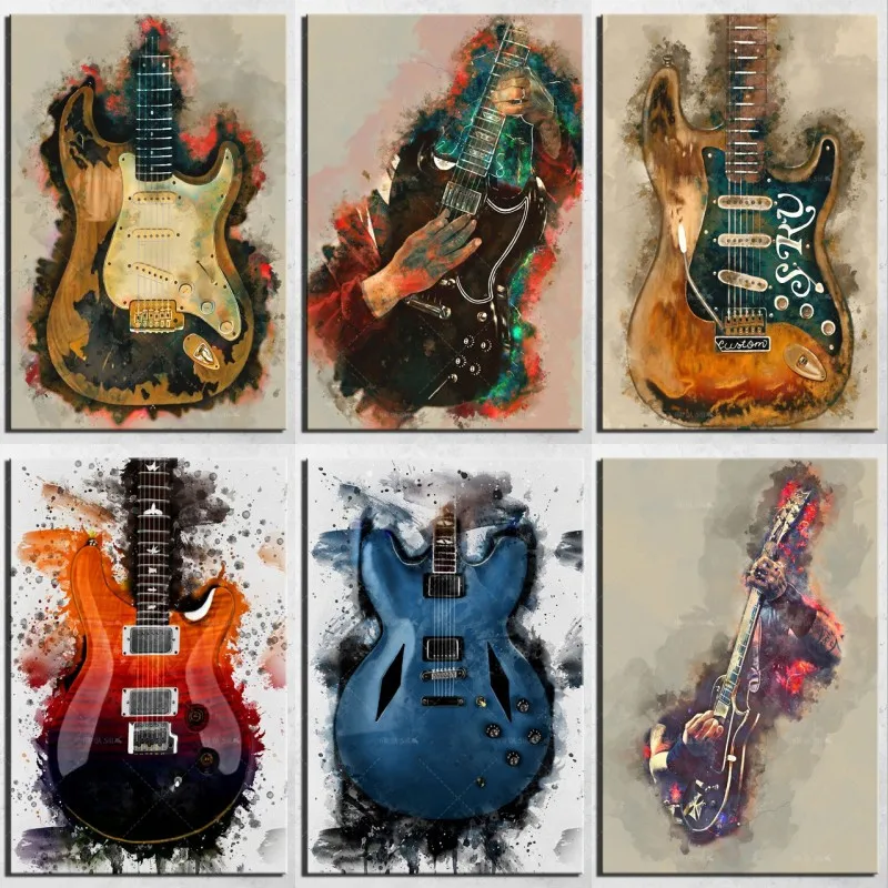 

Home decoration Nordic abstract rock music retro poster wall art canvas print posters and living room decoration paintings