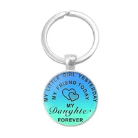 fashion jewelry diy charm grass keyring keychain my daughter forever keychain gift for daughter best gift from dad daughter