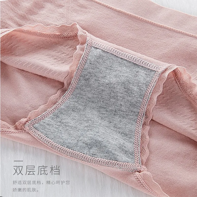 10 шт./партия хлопковое кружевное женское нижнее белье со средней талией