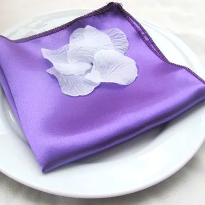 Purple Салфетка для стола 30 см квадратная атласная ткань Карманный платок ткань для свадебного украшения события вечерние товары для дома в отеле - Цвет: Purple