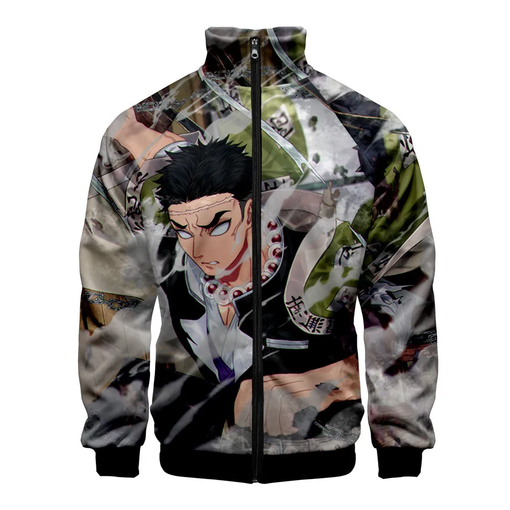 

New Arrival Demon Slayer 3d Print Stand Collar Zipper Jacket Men Women Unisex Sweatshirt Demon Slayer Zip Up Autumn Warm Jackets
