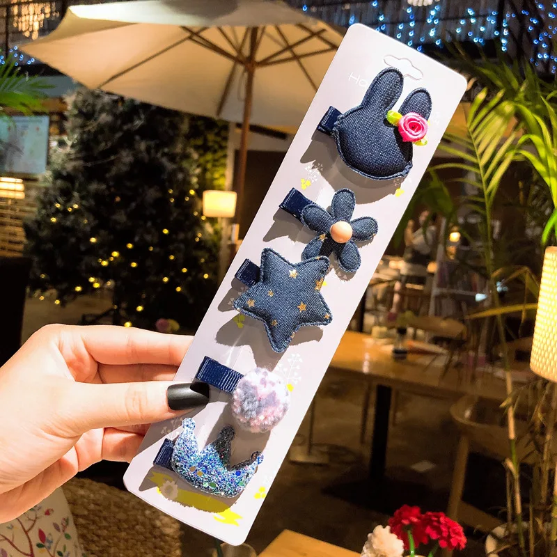 5 шт./компл. заколки для волос с милым единорогом блестки аксессуары девочек набор