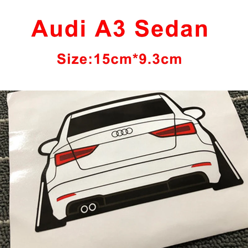 Автомобильные наклейки для Audi A3 8V 8P Sline S3 RS3 задний багажник ветровое стекло