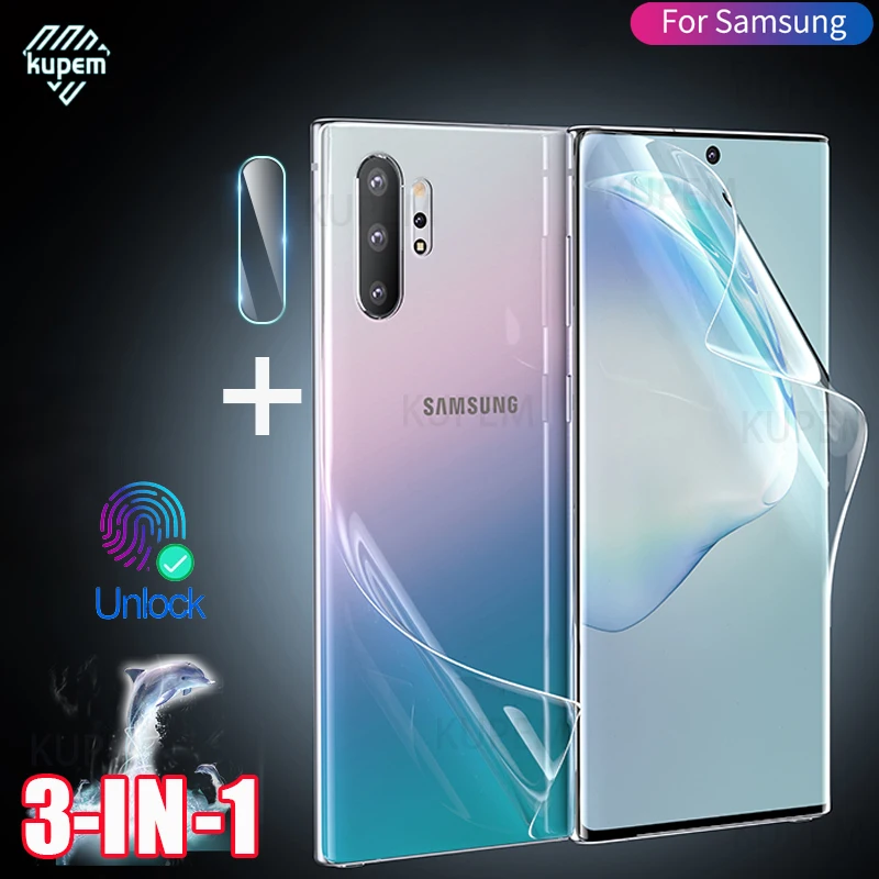 Полное покрытие экрана протектор для Samsung Galaxy S10 S20 S9 Note 10 Plus S8 S 8 9 20 Гидрогелевая