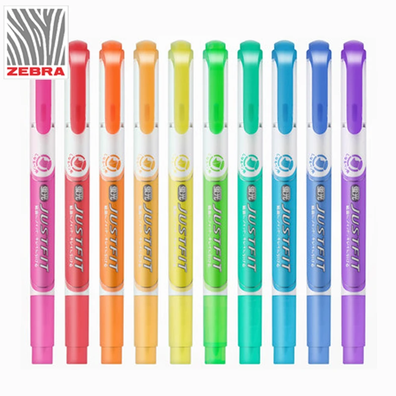 

Japanese Zebra double-headed fluorescent pen WKT17 color marking set for key students with soft-headed pearlescent marker