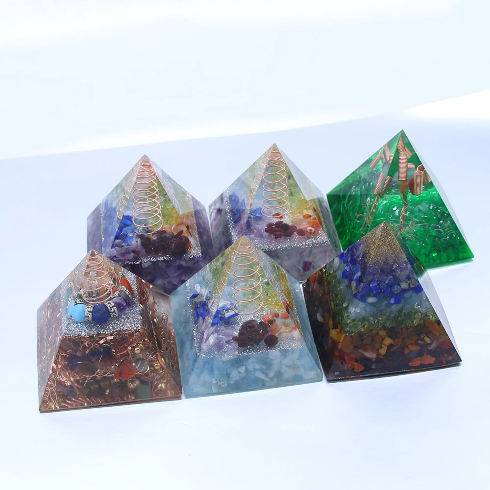 

50mm Orgonite Pyramid Symbolizes Lucky Crystal Pyramid Natural Stones Reiki Energy Converter Purify Magnetic Field Meditation