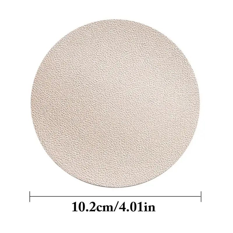 

6pcs Faux Leather Coaster Waterproof Heat Resistant Round Cup Coaster Cup Mat Tableware Insulation Mat Bowl Placemat Home Decor