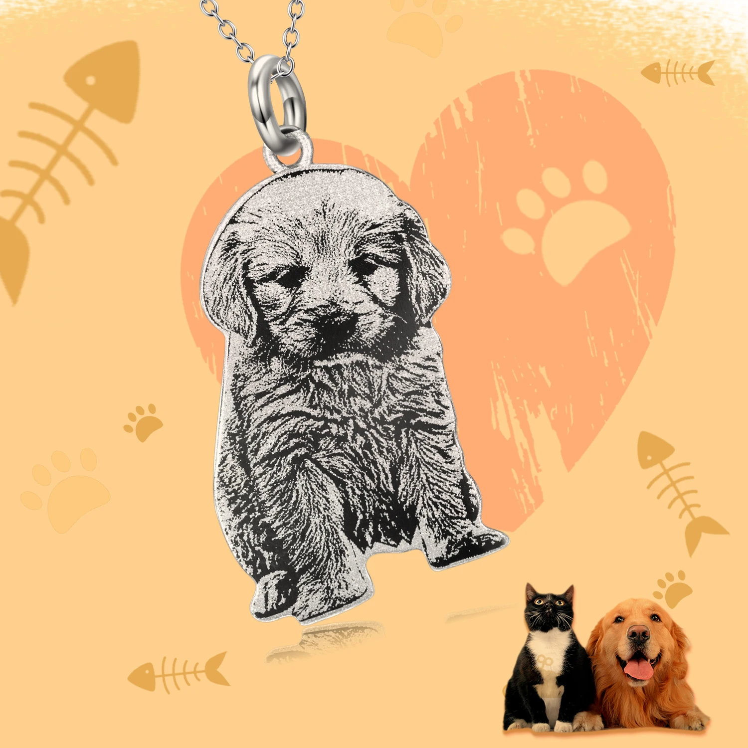 Женское серебряное ожерелье с подвеской в виде фото|Ожерелья подвеской| |