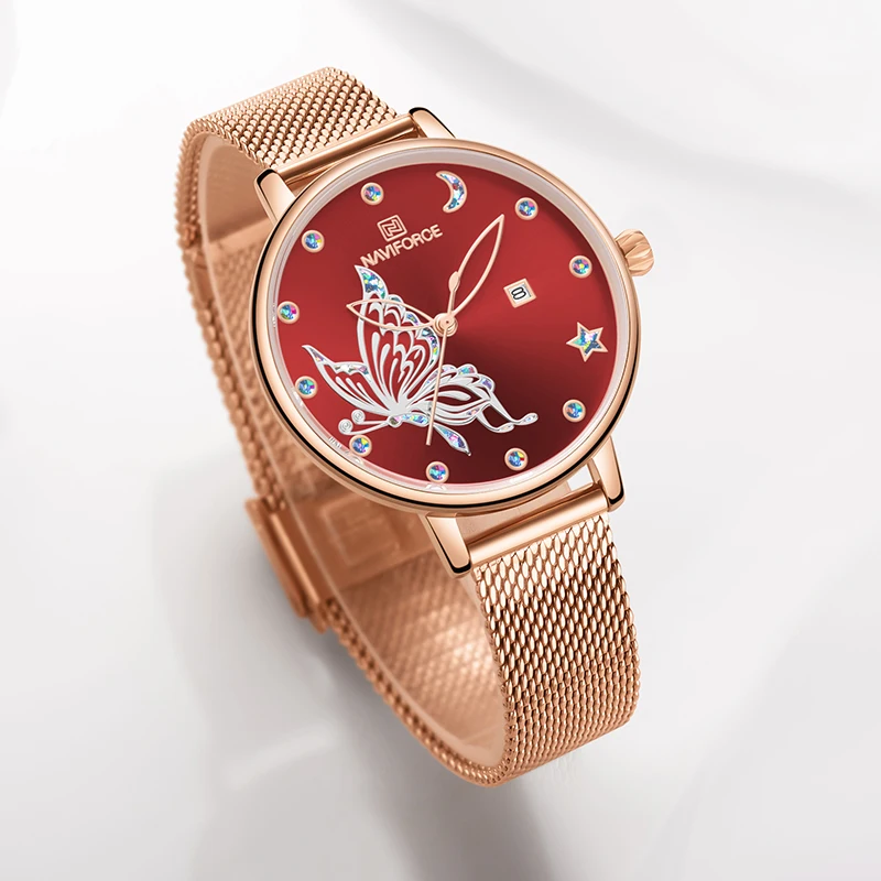 2020 NAVIFORCE Luxury Brand Women Watches Fashion Casual Quartz Ladies wrist watch Steel strap Waterproof Clock Relogio Feminino | Наручные