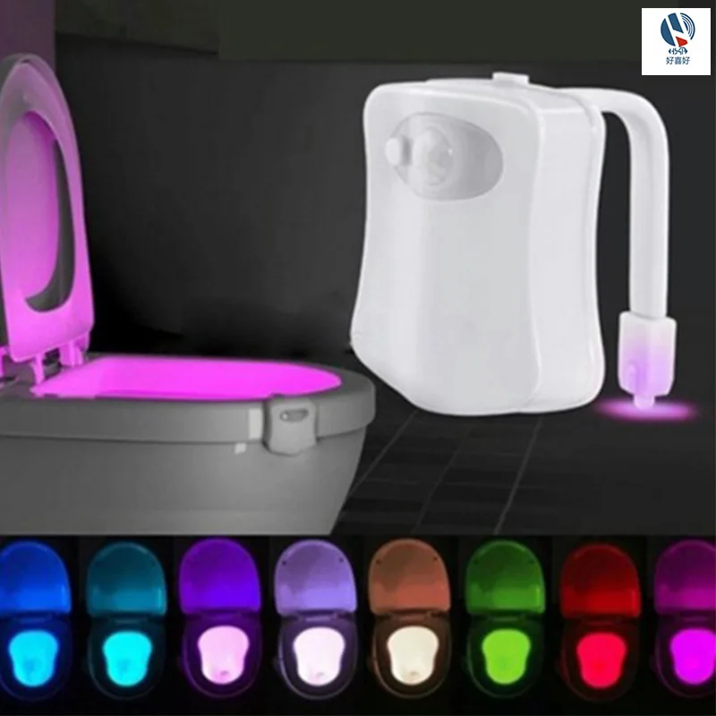 

Smart Toilet Seat Night Light Motion Sensor LED Toilet Light 8 Colors Backlight WC Toilet Lamp