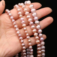 lvqiqi fine 100natural freshwater pearl purple round beads for charm jewelry making diy earring bracelet necklace accessories
