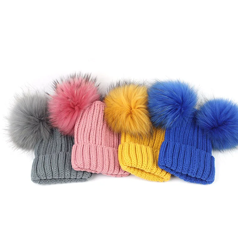 Осенне-зимние детские шапочки вязанная шапка-бини детская теплая шапка с