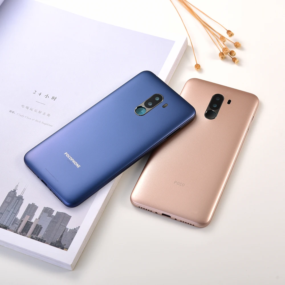 xiaomi mi pocophone f1 battery back cover housing case door rear replacement shell for mi poco f1 phone case with logo free global shipping