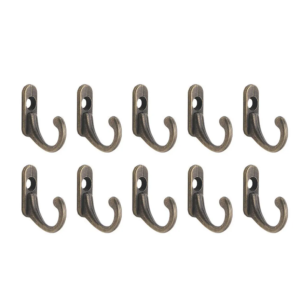 10Pcs Antique Brass Strong Adhesive Wall Hook Clothes Coat Hanger Home Decor Organizer Key Rack Hooks | Дом и сад