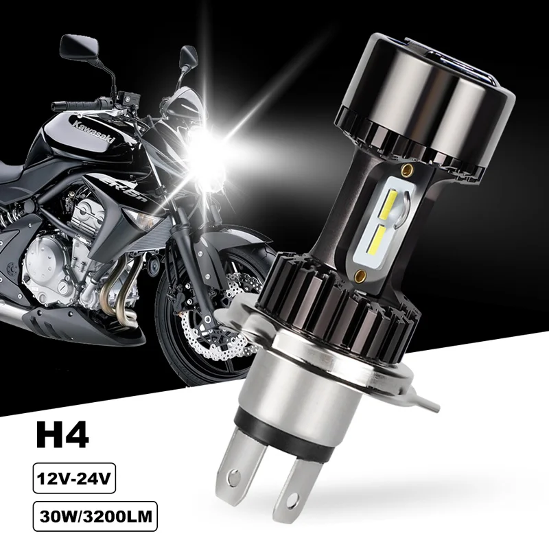 H4 светодиодный Moto rcycle 9003 HB2 лампочка для фар 30 Вт 3200LM 6000K Hi/Lo луч лампы 12 В 24 фара moto