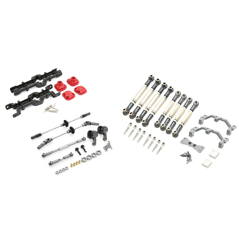 

Metal Pull Rod Steering Link Rod Pull Rod Base Servo Bracket Set With Metal Front & Rear Complete Axle With Steering Rod