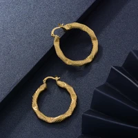 wando gold color round statement earrings for womengirl gold colour classic fashion jewelry party gifts wedding earings e79