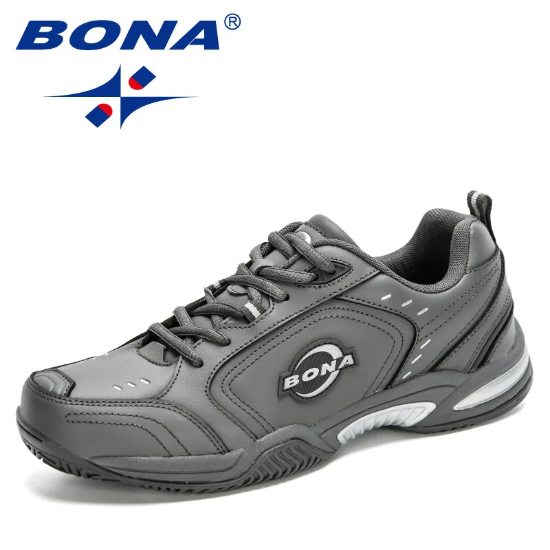 

BONA 2021 New Designers Action Leather Tennis Shoes Man Volleyball Badminton Shoes Men Court Training Sneakers Mansculino Trendy