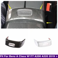 center armrest box switch decor panel cover trim for benz a class w177 a200 a220 2019 2022 matte carbon fiber accessories