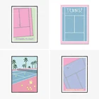 Печатный постер для теннисного корта, клуба, ретро, с принтом, художественная стена, галерея стены,