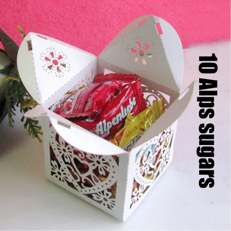 24 шт./компл. Любовь Сердце Лазерная резка полые сувениры подарок коробка