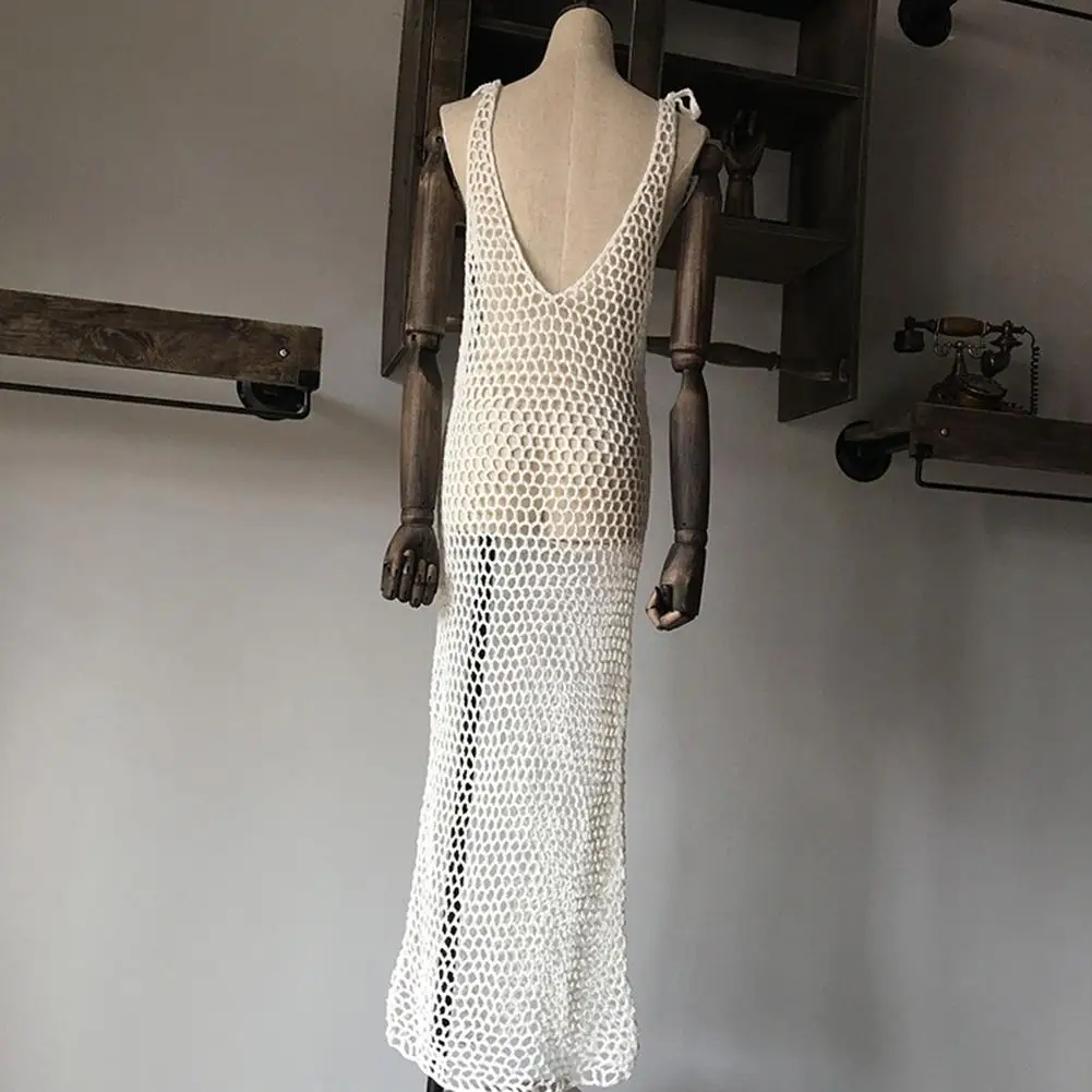 

HOT SALES!!! Women Crochet Fishnet Bikini Cover Up Beach Dress Tunic Long Hollow Out Swimsuit