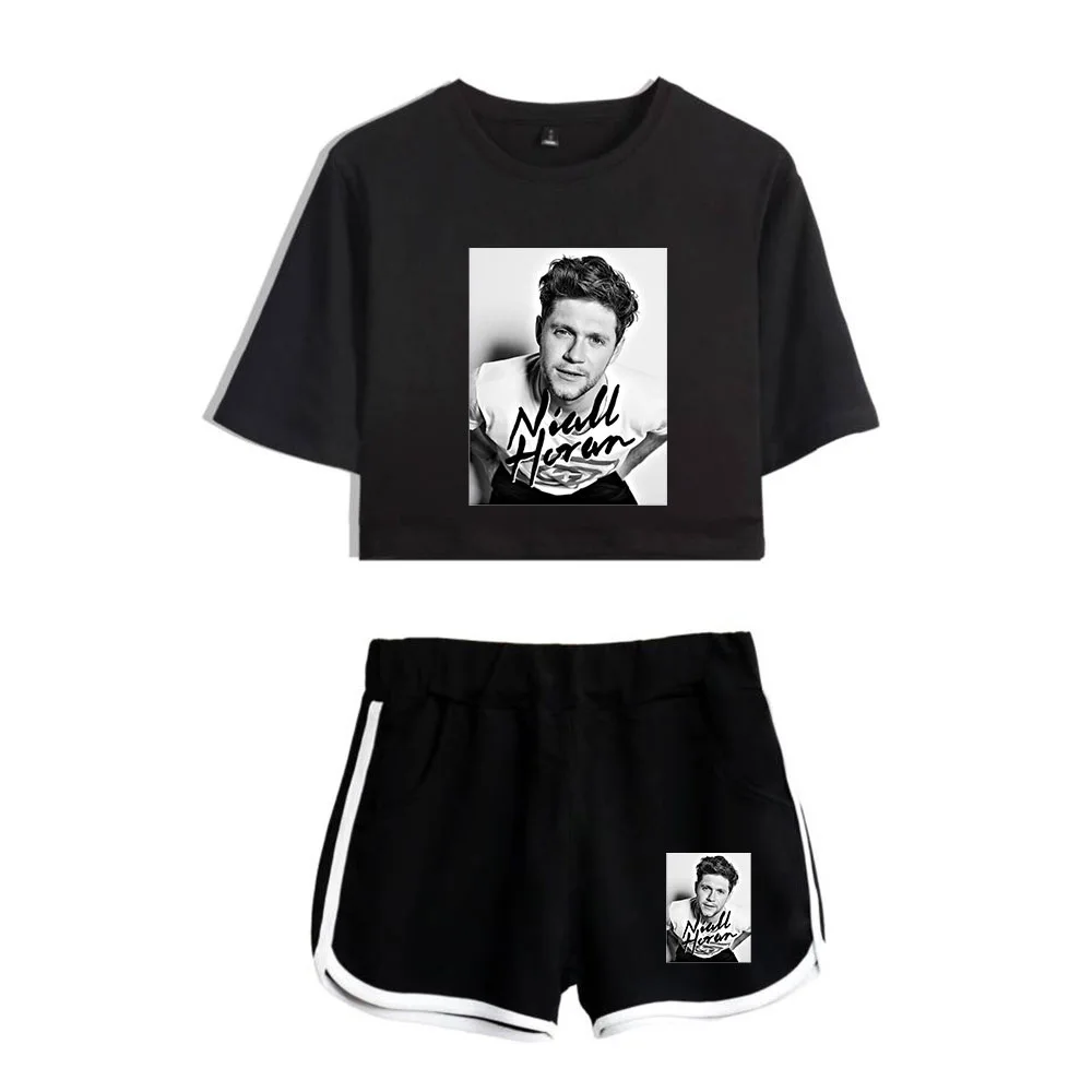 

Summer Women's Sets Niall Horan Merch Short Sleeve Crop Top + Shorts Sweat Suits Women Tracksuits Two Piece Outfit streetwear