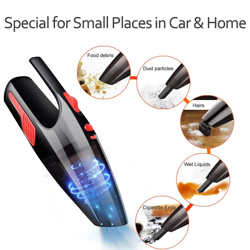 

Handheld Vacuum, Hand Vacuum Cordless with High Power, Mini Vacuum Cleaner Handheld Powered By Li-Ion Battery Rechargeable Quick