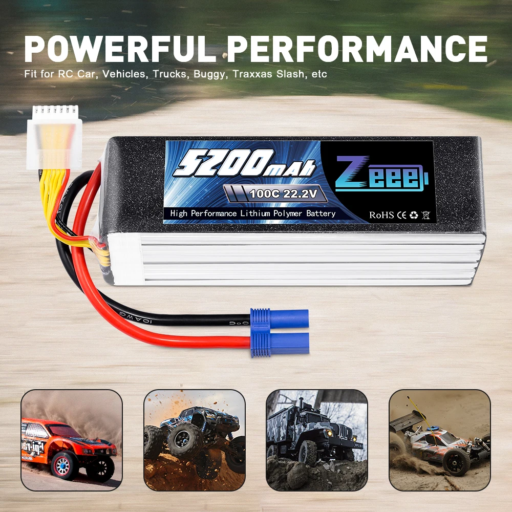 2 блока zeee 222 v 100c 5200mah 6s lipo батарея с разъе