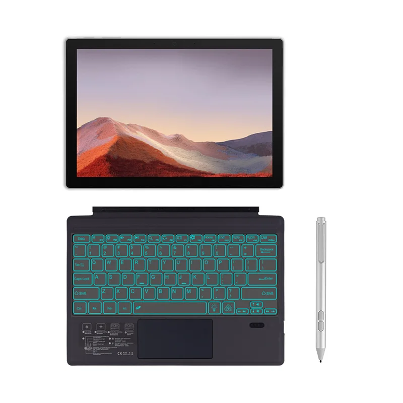 Беспроводная Bluetooth клавиатура для Surface Pro 8 3 4 5 6 7 X с подсветкой и сенсорной панелью