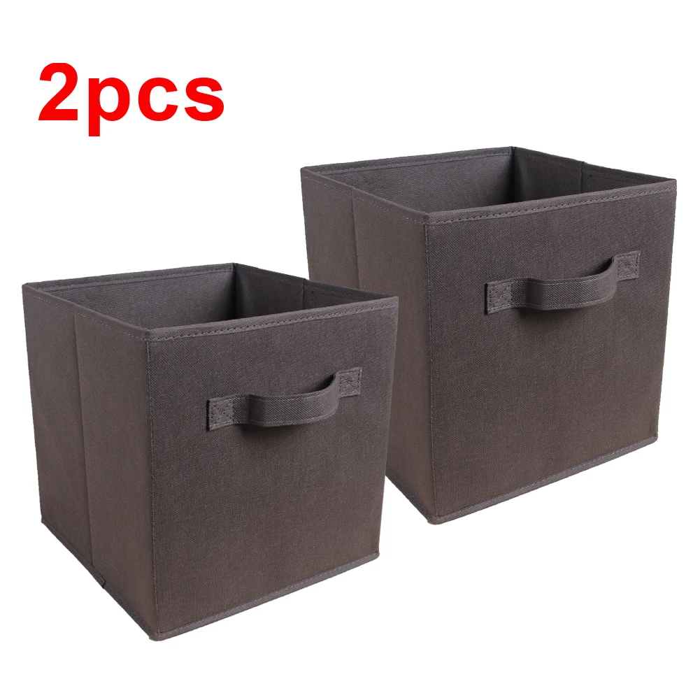 

2pcs Collapsible Foldable Cloth Fabric Cubby Cube Storage Bins Baskets for Shelves