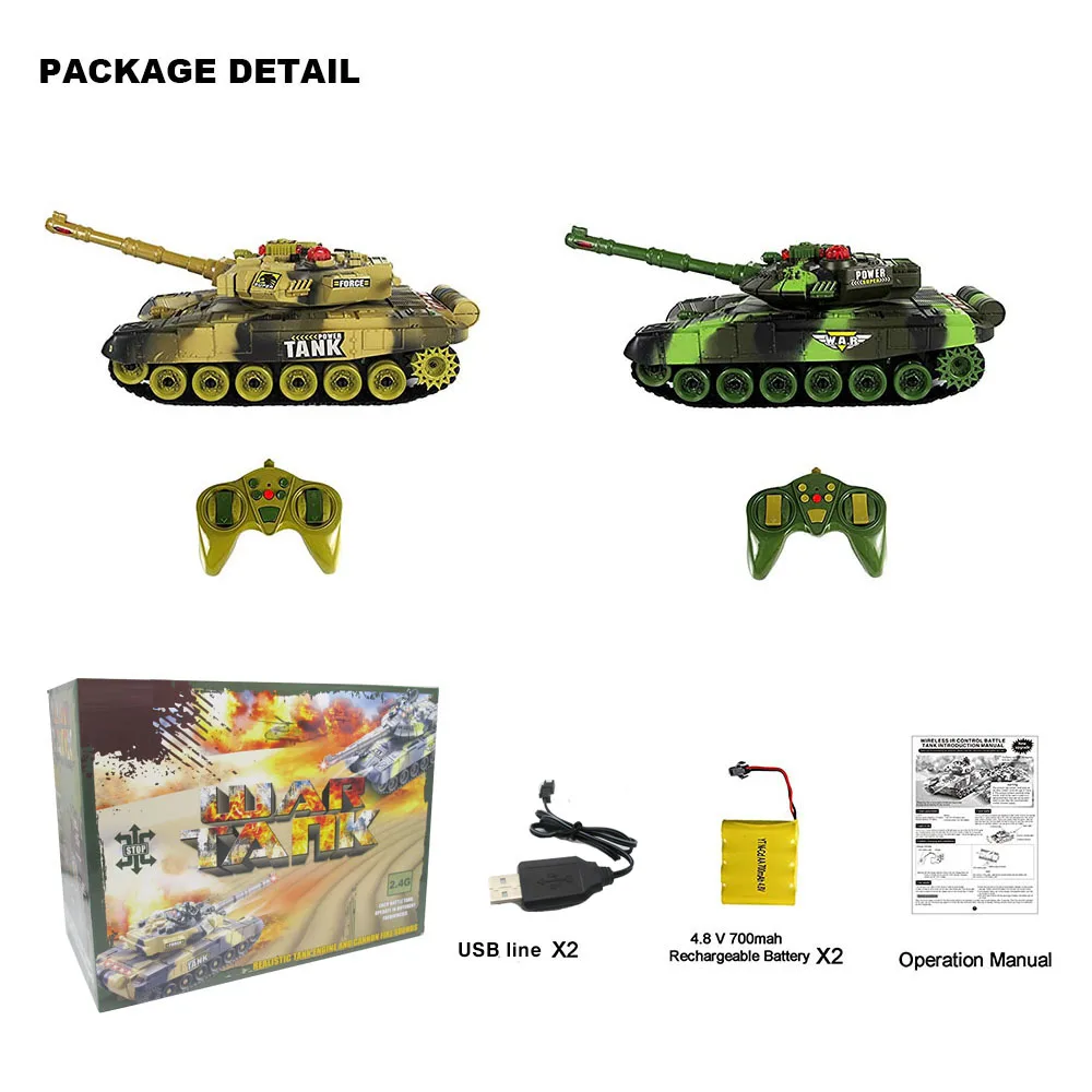 

2 PACK RC tanks 2.4G Fighting Battle Tanks with LED Life Indicators Realistic Sounds Remote Control Boy Toys For Kids Children