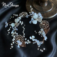 niushuya handmade headbands for women flower crystal beads hairband wedding bridal headwear tiaras hair accessories