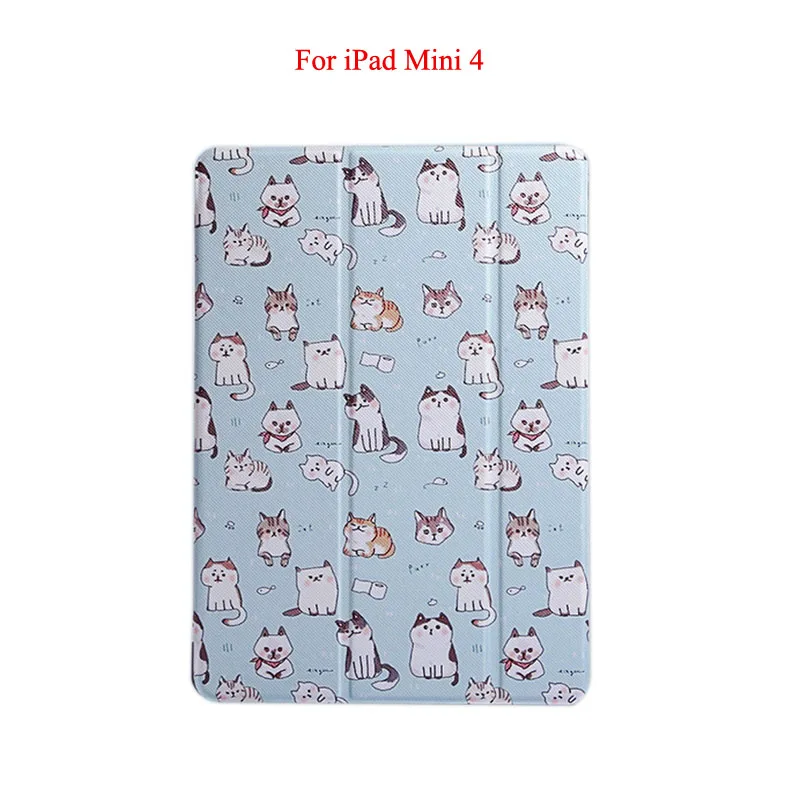 for iPad Mini 4 OBEROSS мультяшный умный мини 5 Чехол подставка чехол для планшета для iPad Mini 5 для iPad Mini 1 2 3 4 Авто Пробуждение сна Para Funda - Цвет: for iPad Mini 4