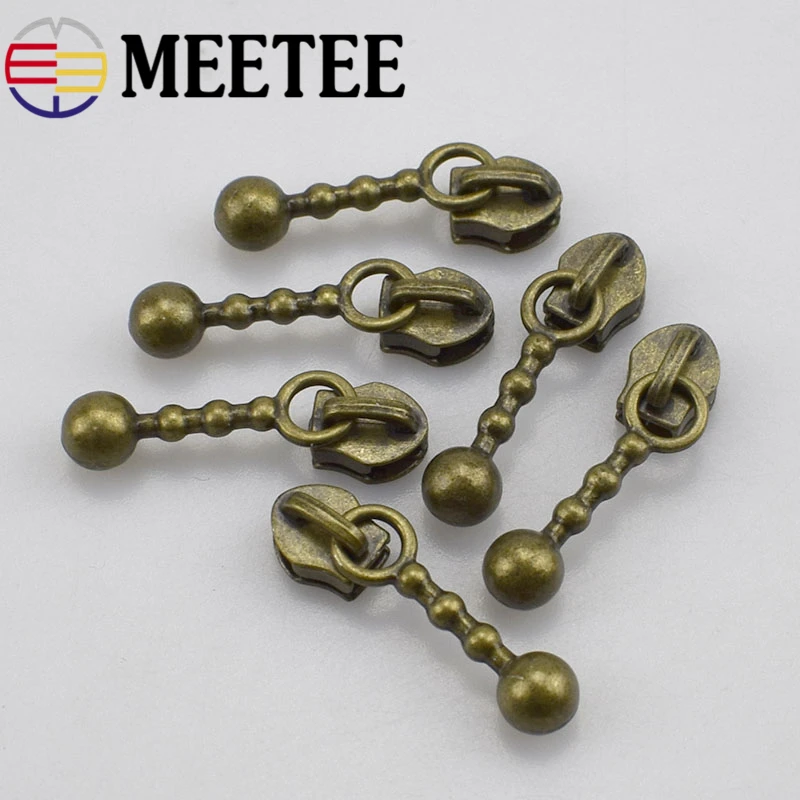 10 шт 3 # слайдеры на молнии для нейлона молния Бронзовый бегунок застежки сумки