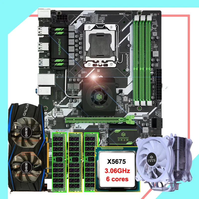 Комбинированная материнская плата HUANANZHI Deluxe X58 сборный компьютер сделай сам Xeon E5