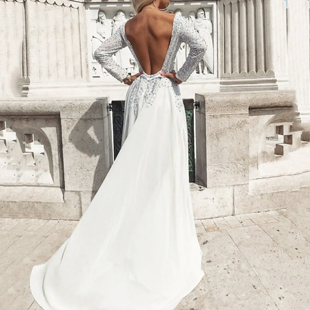 Женское Элегантное Длинное Платье Макси для свадебной вечеринки женское