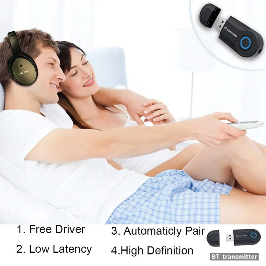 CRDC Bluetooth Audio Transmitter 3.5mm AUX Jack RCA 4.2 USB Wireless Adapter For TV PC Speaker Headphone | Электроника
