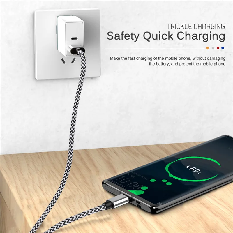 Кабель Micro USB для быстрой зарядки 20 см 1 м 2 3 Samsung J3 J5 J7 Xiaomi Redmi 7 7A Android длинный