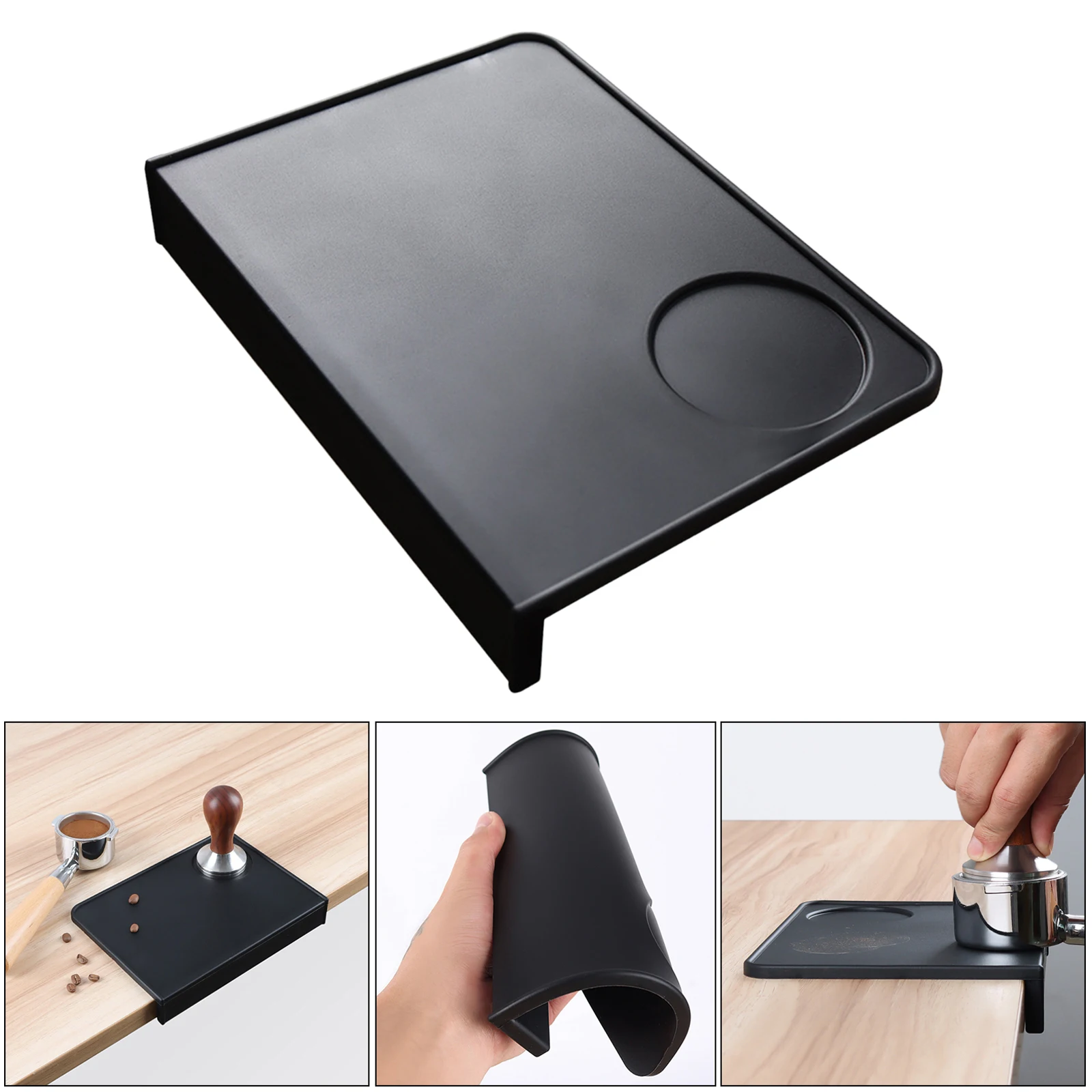 Anti-skid Coffee Tamper Mat Tamp Rest Holder Corner Edge Powder Pad Protect Your Worktop Black Office Bar Shop Tamping | Дом и сад