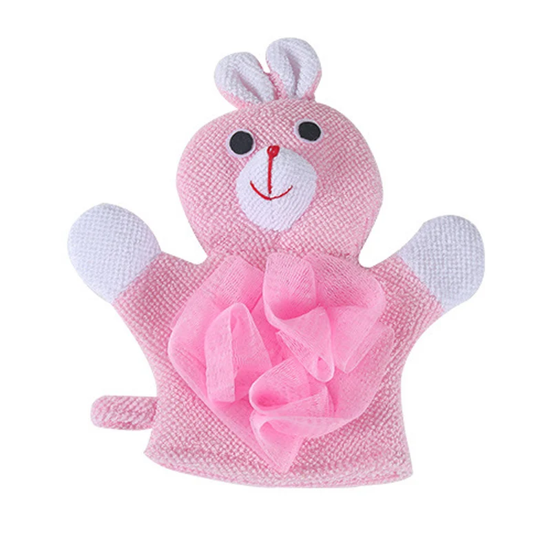 Pink Мягкие Детские банные щетки, полотенца, Мультяшные животные, форма рукавицы для душа, Мочалка для купания, Детская мойка, чистый душ, массаж - Цвет: Pink