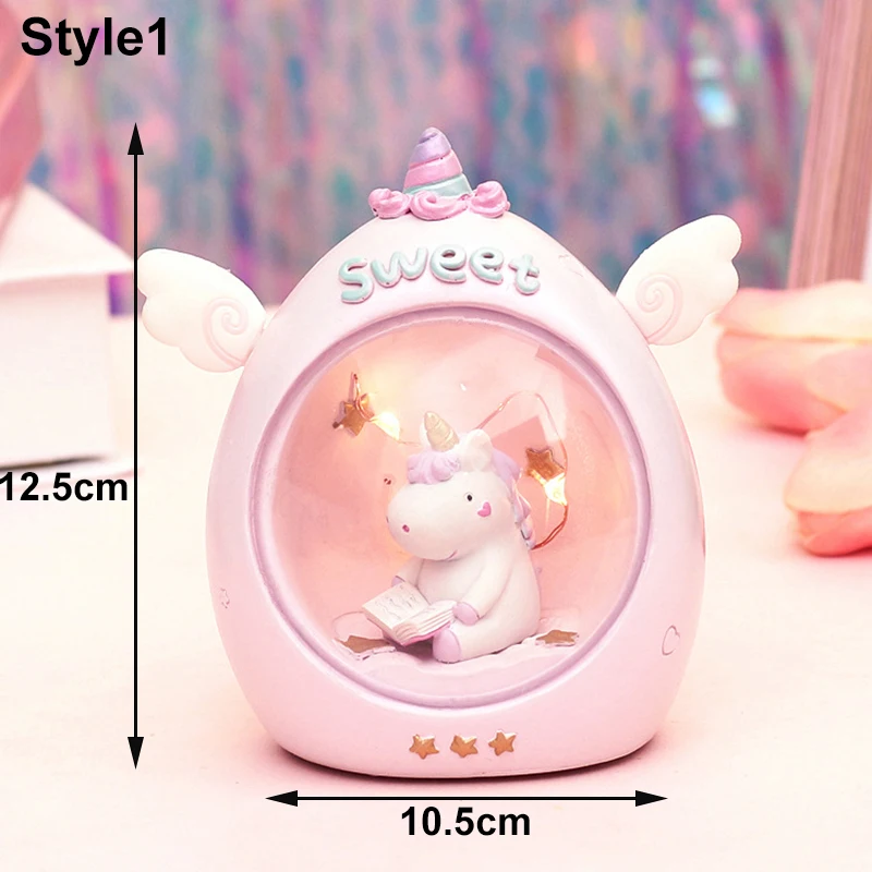 Милые смолы в виде единорога из мультфильма светодиодный ночной Светильник